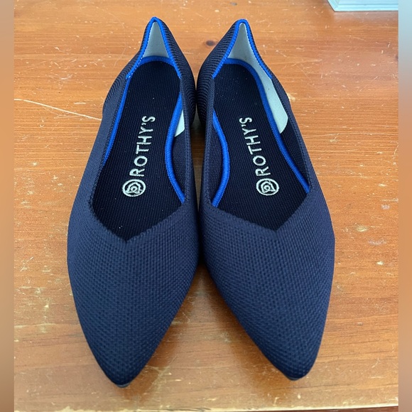 Rothy’s Women’s Navy Blue Point Toe Flats, Size 7 - Picture 3 of 6